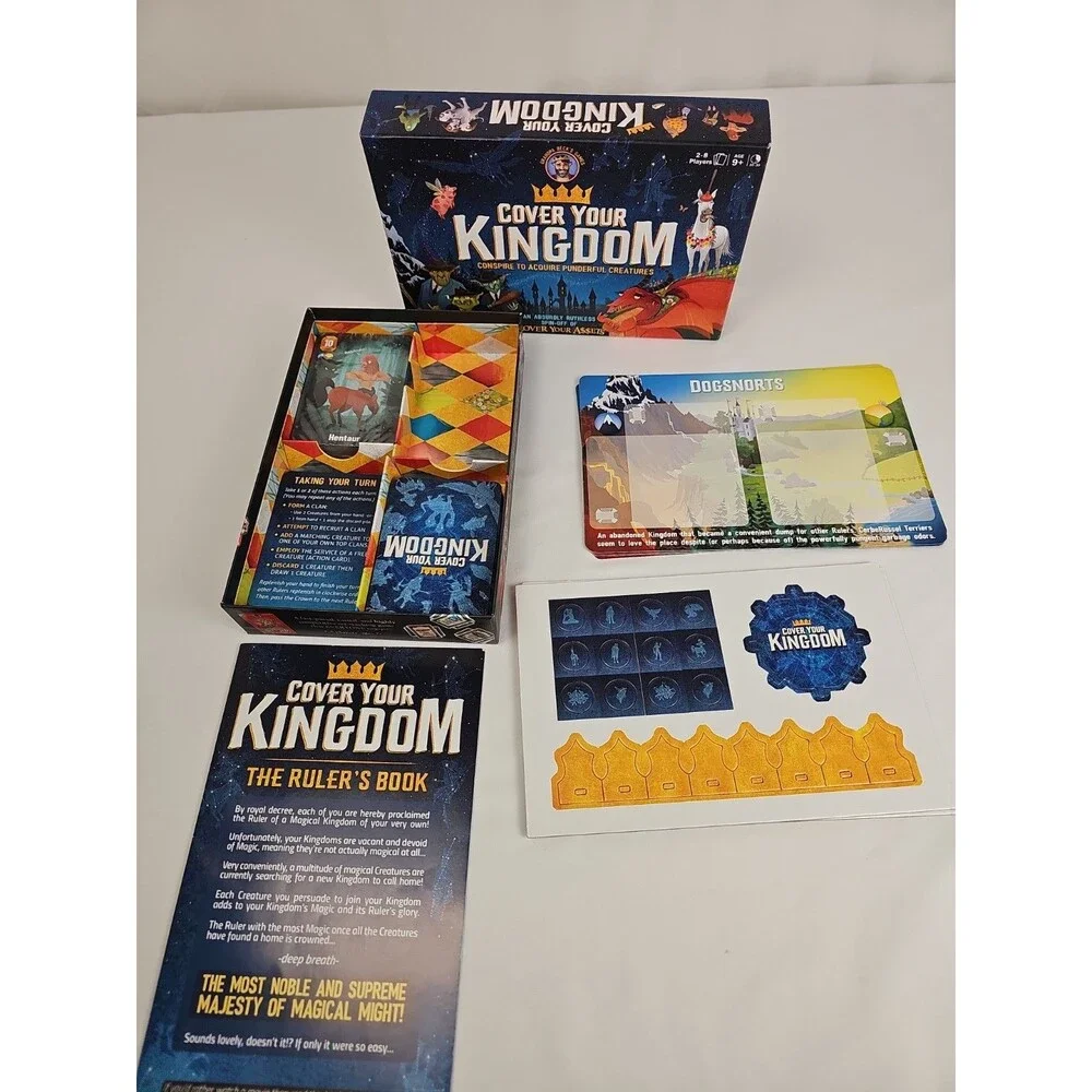 Cover Your Kingdom Board Game Cover Your A$$ets Spin-Off 2-8 Players Ages 9+